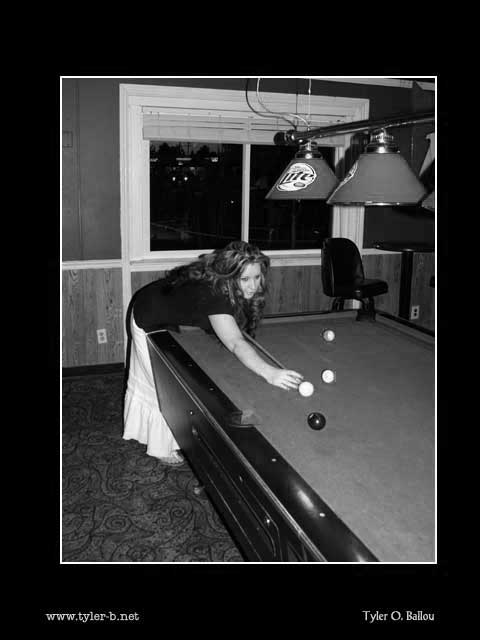 Playng Pool (B&W)